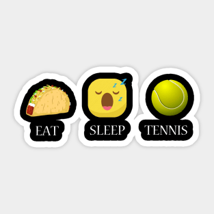 Eat sleep tennis repeat emoji emoticons graphic Sticker